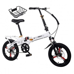 M-YN Bike Foldable Bicycle Portable Folding Bike Male Female Folding Bicycle Men Women Adult Student City Commuter Outdoor Sport Bike With Basket(Color:white)