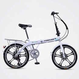 Bike Folding Bike Foldable Bicycle Ultra-light And Portable Variable Speed Mini Bicycle High-carbon Steel 7 Speed 20 Inches Men And Women City Commuter Car 10 Seconds Quick Fold Five Knife One Wheel Double Disc Brake