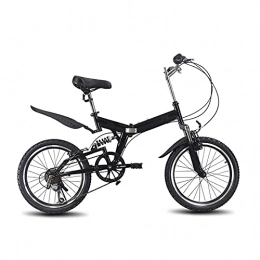 FYHCY Bike Foldable Bike 20 Inch Comfortable Mobile Portable Compact Lightweight 6 Speed Finish Great Suspension Folding Bike for Men Women - Students and Urban Commuters Black