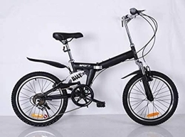 Bike Foldable Bike, 20 Inch Comfortable Mobile Portable Compact Lightweight 6 Speed Finish Great Suspension Folding Bike For Men Women - Students And Urban Commuters, Black, Super2