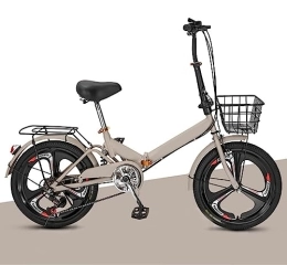 Generic  Foldable Bike 6 Speed Shifte High Carbon Steel Lightweight Folding Bike Portable Bike With front and rear fenders for Teens, Men, Women (B 20in)