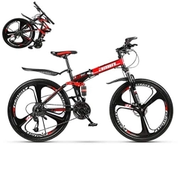 STRTG Folding Bike Foldable Bike, Adult Folding Mountain Bicycle, Folding Outroad Bicycles, Streamline Frame Folded Within 15 Seconds, for 24 * 26in 21 * 24 * 27 * 30 Speed Men Women Outdoor Bicycle