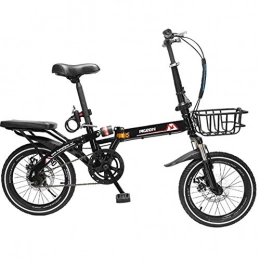 DPGPLP Bike Foldable Men And Women Folding Bike - Mountain Bike Adult Double Shock Off-Road Off-Road Male And Female Students Fast Cycling, Black, 20inches