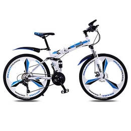 DYB Folding Bike Foldable Mountain Bicycle, 24"Double Disc Brake High Carbon Steel Bicycle 21 Speed Front And Rear Double Shock Absorption Adult Men And Women Mountain Bike