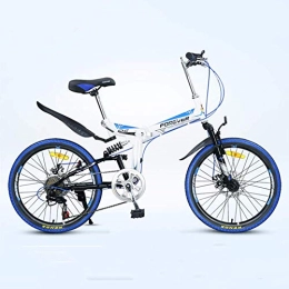 DYB Bike Foldable Mountain Bicycle, 24"Foldable Front And Rear Mechanical Disc Brakes High Carbon Steel Frame 24 Speed Double Shock Absorption Speed Male And Female Adult Bicycle
