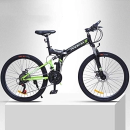 DYB Bike Foldable Mountain Bicycle, 24" Mechanical Disc Brake High Carbon Steel Frame Mountain Bike 24 Speed Student Adult Bike Unisex Quick Folding Easy To Travel