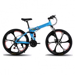 She Charm Bike Foldable Mountain Bike 21 Speed Steel Frame 26 Inches Wheels Dual Suspension Folding Bicycle with 6 Cutter Wheel