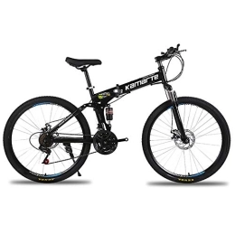 TOPYL Bike Foldable Mountain Bike 24 / 26 Inches, MTB Bicycle With 6 Cutter Wheel, Men's Mountain Bikes, Folding MTB Bike Not-slip Bike For Adults Teens Black 26", 27 Speed