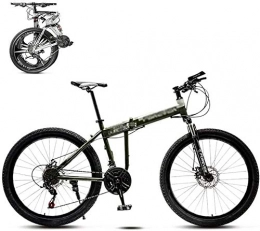 klt Folding Bike Foldable Mountain Bike 8 Seconds Fast Folding MTB Bicycle 26 Inches 21 Speed Steel Frame Dual Disc Brake Folding Bike for Off-road Outdoor City Cycling Travel-26Inch_B