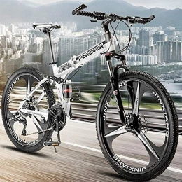 klt Folding Bike Foldable Mountain Bike 8 Seconds Fast Folding MTB Bicycle 26 Inches 21 Speed Steel Frame Dual Disc Brake Folding Bike for Off-road Outdoor City Cycling Travel-26Inch_D