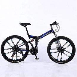 WellingA Bike Foldable MountainBike, MTB Bicycle With 3 Cutter Wheel, 8 Seconds Fast Folding Mens Women Adult All Terrain Mountain Bike, Maximum Load 180kg, 009 21stage Shift, 24 inches