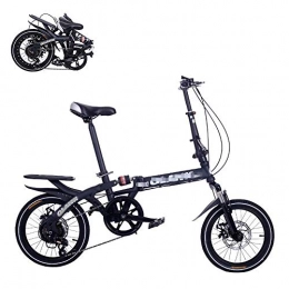 DGHJK Folding Bike Folding Adult Bicycle, 16-inch 6 Variable-Speed Labor-Saving Shock-Absorbing Bicycle, Front and Rear Double Discbrakes, Fast Folding Portable Commuter Bicycle