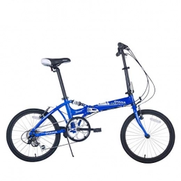 Domrx Folding Bike Folding Adult Bicycle 20 Inch 21 Tooth Carbon Steel Double Disc Brake Student Male and Female Universal-20 Inch Blue_20 Inch(145cm-185cm)