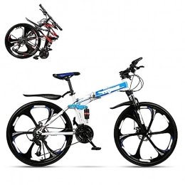 DIESZJ Folding Bike Folding Adult Bike, 26 Inch Dual Shock Absorption Off-Road Racing, 21 / 24 / 27 / 30 Speed Optional, Lockable U-Shaped Front Fork, 4 Colors, Including Gifts
