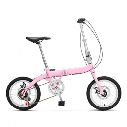 LXJ Folding Bike Folding Bicycle, 16-inch 6-speed Frame Adjustable Lightweight City Commuter Bike, Suitable For Adults, Teenagers, Ladies, Students