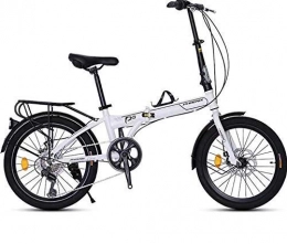 Folding bicycle 20 inch adult men's and women's ultralight portable single speed small wheel type off-road adult bicycle (Color : WHITE, Size : 150 * 30 * 100CM)