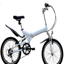 WXXMZY Bike Folding Bicycle 20-inch City Folding Bicycle City, Portable Folding Bicycle, Suitable For Students And Adults. (Color : White)