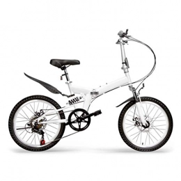 LXJ Folding Bike Folding Bicycle, 20-inch Portable Comfortable Bicycle For Adult Students, Light City Bicycles For Men And Women, Double Shock Absorbers And Double Disc Brakes