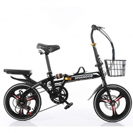 Domrx Folding Bike Folding Bicycle 20-Inch Speed Change Three-Knife Disc Brake for Adult Men and Women Ultra-Light Students Portable Small Bicycle-Black