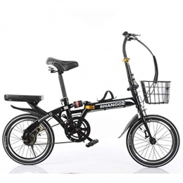 Domrx Bike Folding Bicycle 20-Inch Variable Speed Grid Disc Brake Adult Ultra-Light Students Portable Small Bicycle-Black