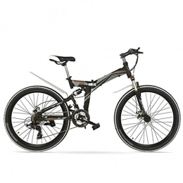 LI SHI XIANG SHOP Folding Bike Folding bicycle 24 / 26 inch mountain bike can lock shock speed bike ( Color : Black gray , Size : 26 inches )