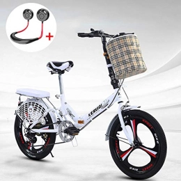 WellingA Bike Folding Bicycle Adult 20 Inch 7 Speed Children Ultra Light Aluminum Alloy Mini Portable Bicycle Suitable For Traveling In The Wild City, 010