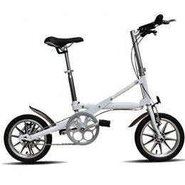 Folding bicycle aluminum alloy 35cm wheel shifting disc brakes light men and women walking bicycle - white