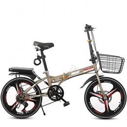 MUXIN Folding Bike Folding Bicycle for Ladies And Men 20" Lightweight Alloy Speed Adult Variable-Speed Folding Mountain Bike Bicycle, Ultra Light Speed Portable Bicycle To Work School Commute, Beige