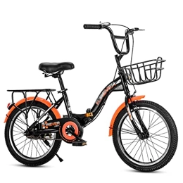  Bike Folding Bicycle for Women Men Teenager Portable Lightweight City Bike Single Speed Shock Absorption Foldable Bike Travel Exercise(Size:18 inch)