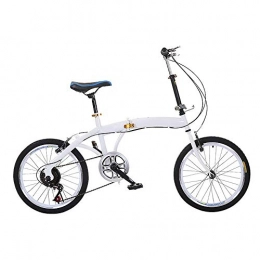 Folding Bicycle, Ladies Bike, Bike Adult, for Commuting Traveling Shopping Sports, Easy To Fold (20 Inch White)