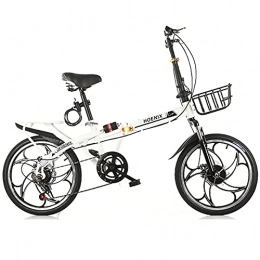DKZK Bike Folding Bicycle, Male And Female Adults, Variable Speed, Ultra-Light And Portable, 16-Inch Small Road Bicycles, 20-Inch Bicycles, Double Shock-Absorbing Disc Brakes And One Wheel