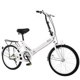 ASPZQ Bike Folding Bicycle, Mini Portable Commuter Bike 20-Inch Male And Female Adult Primary And Secondary School Students, Children, Big Children's Bicycles, White