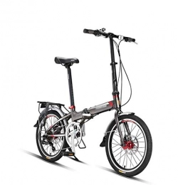 Llpeng Folding Bike Folding Bicycle Mountain Bike, Men Women 20Inch 7-speed Variable Speed Double Disc Brake Off-road Bike Tour Travel Bike, Student Adult Bicycle, Ultra Light Portable Quickly Folding Easy Store