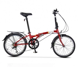 Llpeng Folding Bike Folding Bicycle Mountain Bike, Men Women 6-speed Variable Speed Double V Brakes Off-road Bike Tour Travel Bike, 20Inches Student Adult Bicycle, Ultra Light Portable Quickly Folding Easy Store