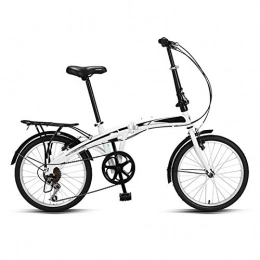 ZHANGAIGUO Folding Bike Folding Bicycle, Professional 7 Speed Gears - Women's Light Work Adult Adult Ultra Light Variable Speed Portable Adult Small Student Male Bicycle Folding Carrier Bicycle Bike 20 Inch Red / white