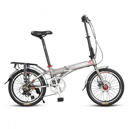 GXY2019 Bike Folding Bicycle Speed Bicycle 20 Inch Bicycle Small Bicycle, High Carbon Steel Frame, 7-speed Transmission System, The Best Gift (Color : GRAY, Size : 154 * 30 * 118CM)
