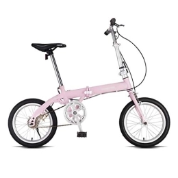 Folding Bikes  Folding Bicycle Variable Speed Bike 20 Inch Bicycles Ultralight Portable Bicycle For Adults 16 Inch Student Bikes (Color : Pink, Size : 16inches)