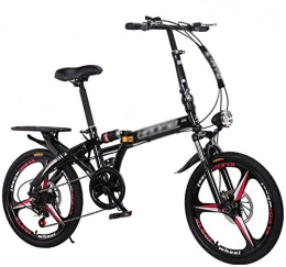 Folding Bicycle Variable Speed Disc Brake Can Be Used By Adults And Men and Women Lightweight Student Portable with Small Bicycle Black 20 inches-20 inches_Black