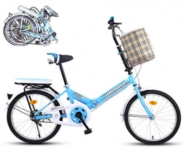 min min Folding Bike Folding Bicycle Women'S Light Work Adult Adult Ultra Light Single Speed Portable Adult 16 / 20 Inch Small Student Male Bicycle Folding Bicycle Bike (Color : 20in, Size : Bule)