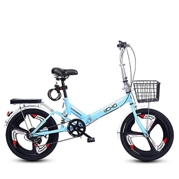 DODOBD Folding Bike Folding Bicycles 20 inch, Foldable Bicycles Lightweight City Travel Exercise for Adults, Carbon Steel Frame Double Disc Brake Mountain Bike, Adult City Compact Commuter Bicycle