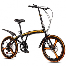 Fei Fei Bike Folding Bicycles, 20-Inch Mountain Bike High Carbon Steel Aluminium Alloy Outdoor Bicycle for Daily Use Trip Long Journey Adult / Black+o