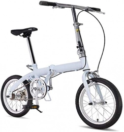Gyj&mmm Bike Folding bicycles, adult men and women ultralight portable bicycles, commuters, adjustable handlebars and seats, aluminum frame, single speed 16 inch, Gray