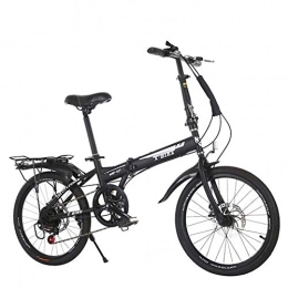 LQLD Bike Folding Bicycles, Adult Mountain Bikes High Carbon Steel Folding Frame Light And Durable Fold at Any Time And Save Space Load Capacity120kg, Black