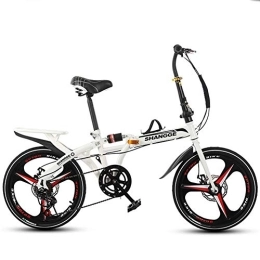 SYCHONG Folding Bike Folding Bike 16Inch, Folding City Bike, Variable Speed, Hock Absorber, Disc Brake, Aluminum Alloy Wheel, Fully Assembled, White