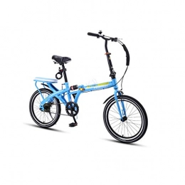 BIKESJN Bike Folding Bike 20 Inch Bike Shock Absorb Vehicle Male Female Bicycle Bicycle Adult Bicycle (Color : Blue)