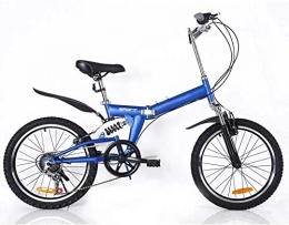  Folding Bike Folding Bike 20 Inch Carbon Steel Variable Speed Bicycle for Country Road Cycling City Urban Commute Exercise Bicycle with Shock Absorber Function Black-Blue Perfect