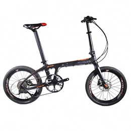 Domrx Folding Bike Folding Bike 20 inch Folding Bicycle Foldable Carbon Folding Bike 20 inch with 105 22 Speed Mini Compact City Bike-Black Orange_22S 105 R7000_China