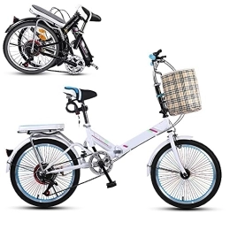 COKECO Bike Folding Bike 20 Inch Mini Lightweight Folding Bicycle Portable Adult Male And Female 6-speed Transmission System High Carbon Steel Frame Aluminum Alloy Wheels