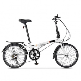 LXJ Folding Bike Folding Bike, 20-inch Portable Adult Student High-carbon Steel Frame, Light City Bike For Men And Women, 6-speed Front And Rear V Brakes