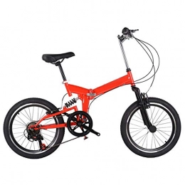 LPsweet Bike Folding Bike, 20 Inch with Anti-Skid And Wear-Resistant Tire Shock Absorption Mountain Folding Bicycle Lightweight Iron Frame for Adults Student Childs